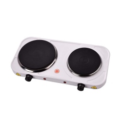 Fornello elettrico COOK2 Melchioni Family, 2 Piastre elettriche indipendenti da 15 cm e 18 cm, Potenza 1000W e 1500W, Fornello campeggio resistente alle temperature con termostato regolabile